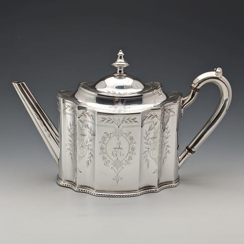 Circa 1880 British antique silver plate teapot Thomas Prime